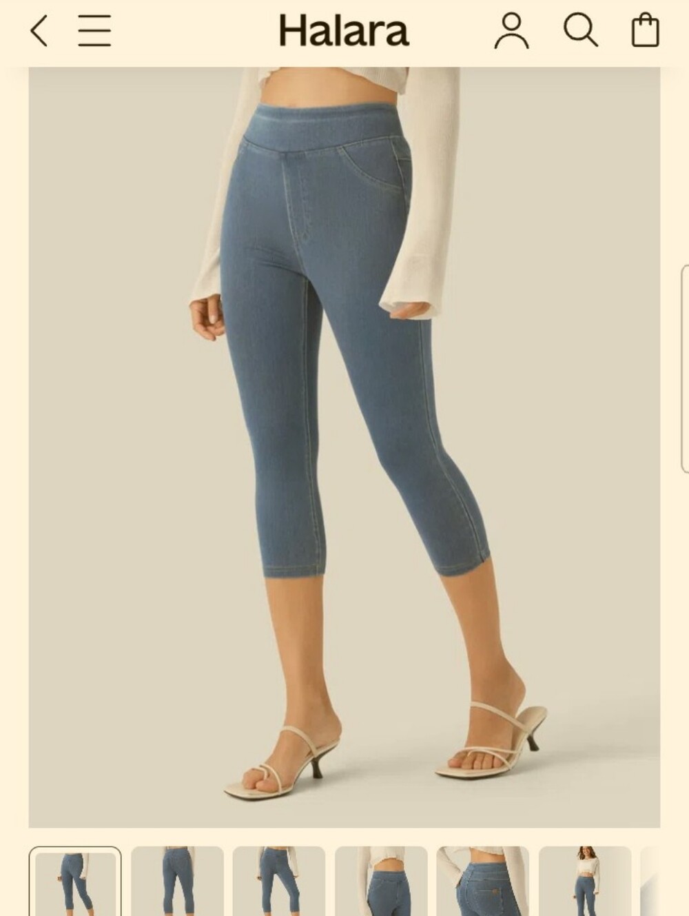 Halara Flex™ High Waisted Pocket Denim Capri Casual Leggings